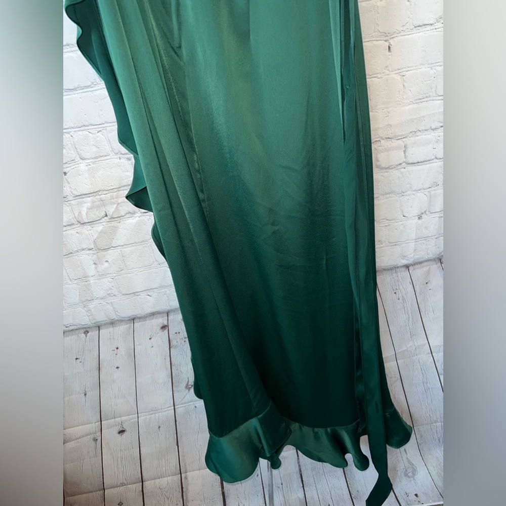Celebrate DB Studio dark green long ruffled dress size 16 - Picture 9 of 13